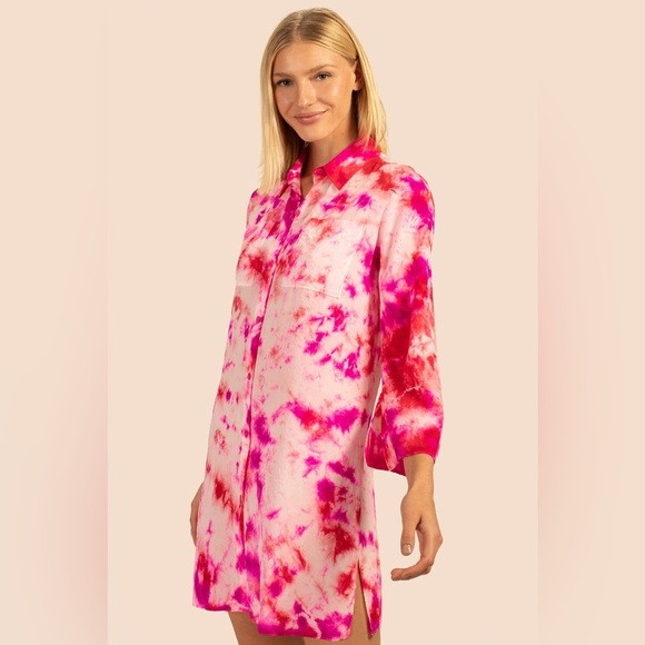 Trina Turk SUNSHINY DRESS Pink Silk Dress NWT Size XS - Picture 1 of 8